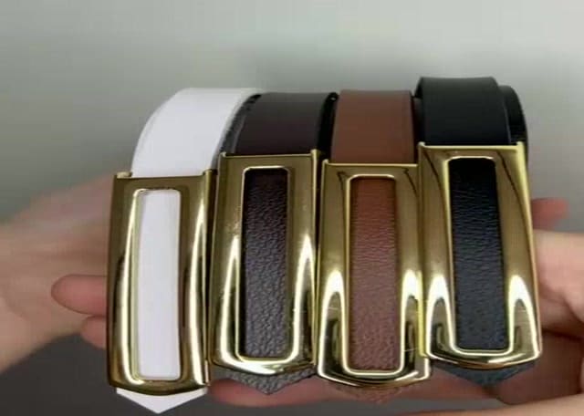 Kit 4 Cintos Femininos Fivela Dourada + Frete Grátis — 4 Cores pelo Preço de 1