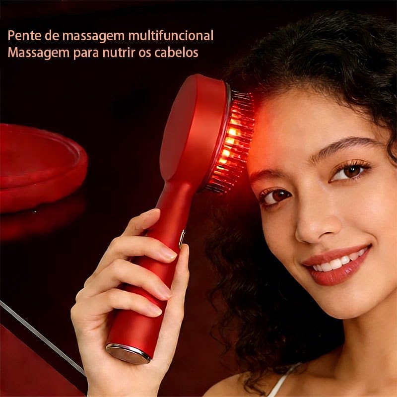 Escova Capilar Elétrica 2 em 1 com Aplicador de Óleo e Massagem Relaxante