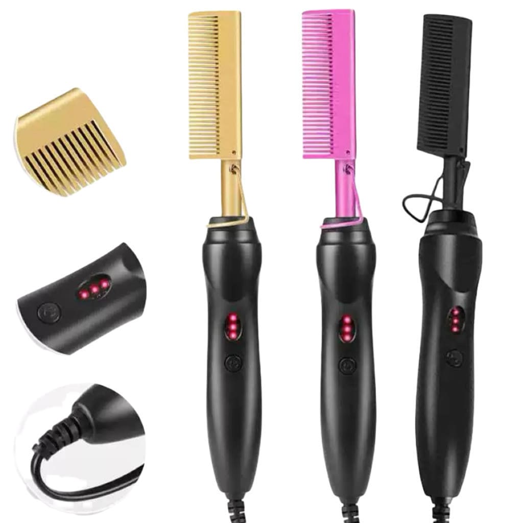 Pente Elétrico Profissional 3 Temperaturas — Alisa, Modelo e Reduz o Frizz.